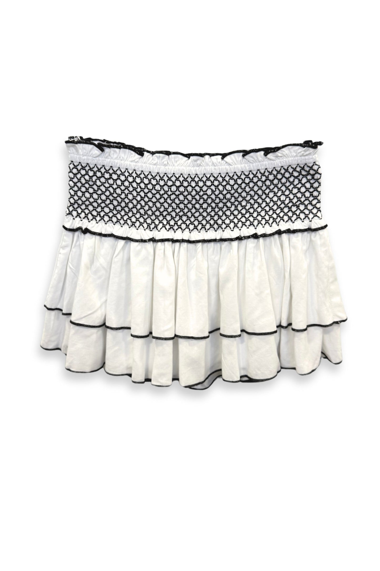 TWEEN DOMINIQUE SOLID SMOCKED WAIST RUFFLE SKORT