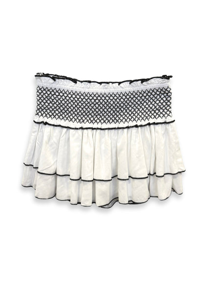 JUNIOR DOMINIQUE SOLID SMOCKED WAIST RUFFLE SKORT