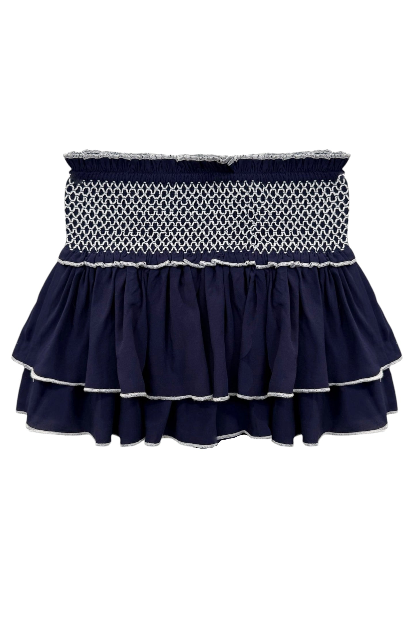 TWEEN DOMINIQUE SOLID SMOCKED WAIST RUFFLE SKORT