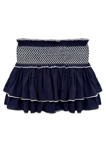 TWEEN DOMINIQUE SOLID SMOCKED WAIST RUFFLE SKORT