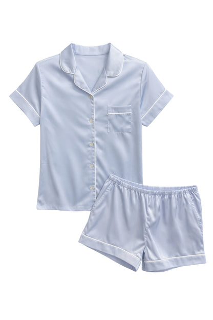 TWEEN OLIVIA SOLID SATIN SHORTS LOUNGE SET
