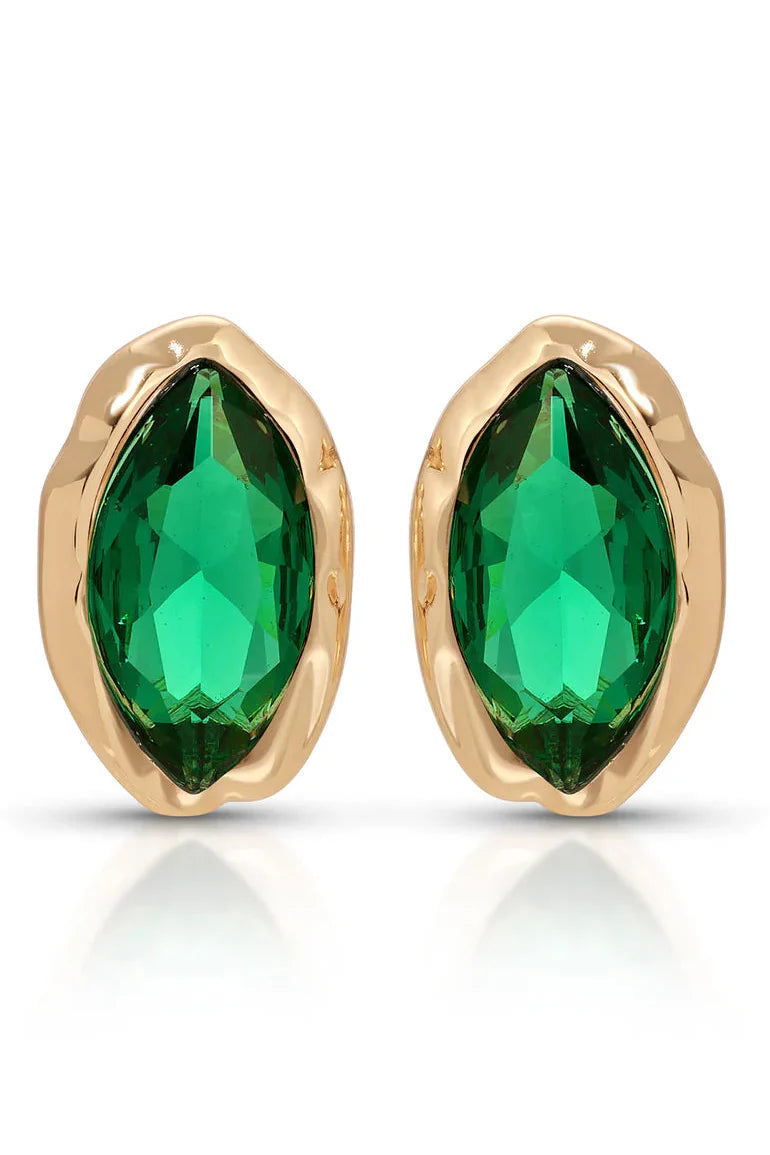 Crystal Luxe Mini Studs - Emerald