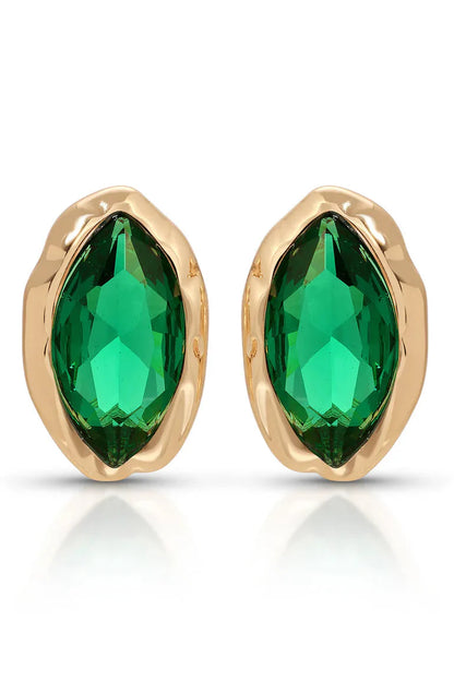 Crystal Luxe Mini Studs - Emerald