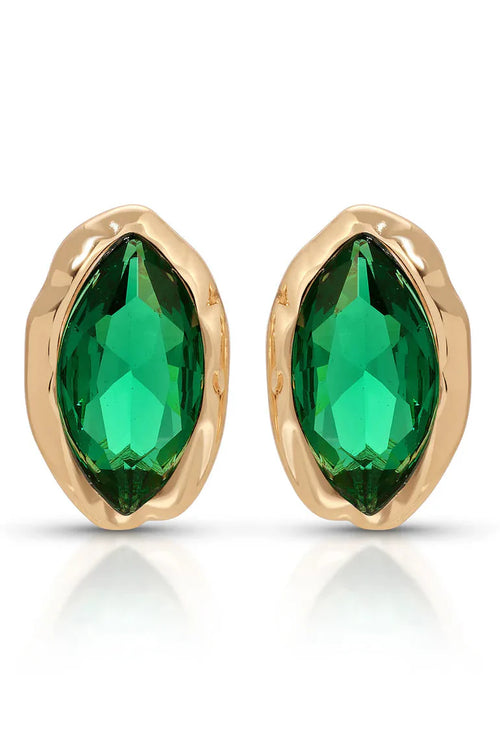 Crystal Luxe Mini Studs - Emerald
