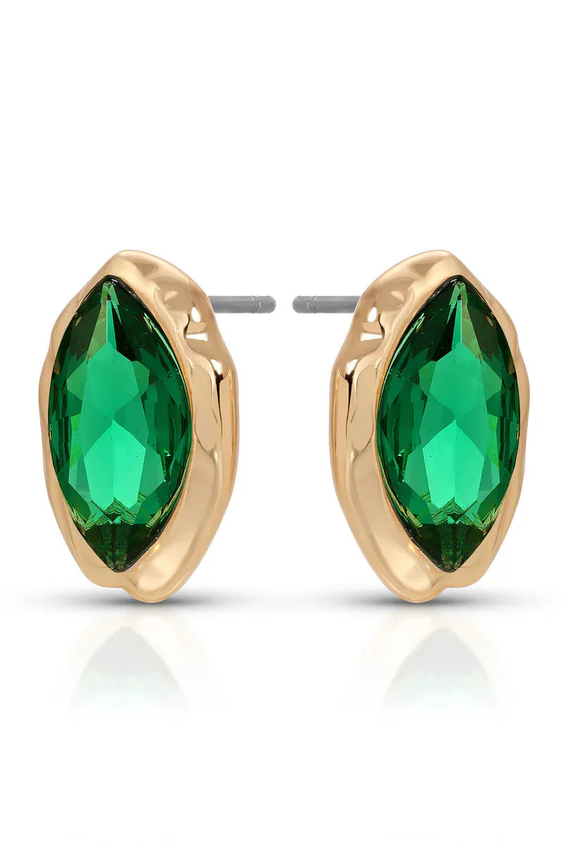 Crystal Luxe Mini Studs - Emerald