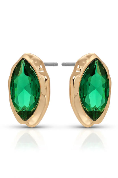 Crystal Luxe Mini Studs - Emerald
