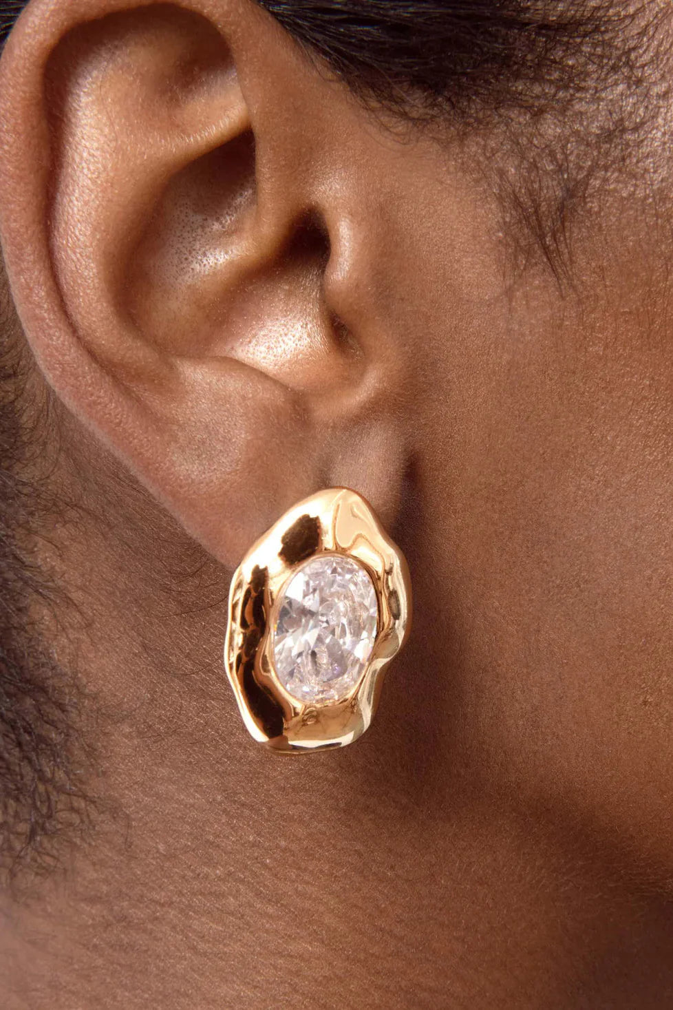 Molten Glow Crystal Studs - Clear