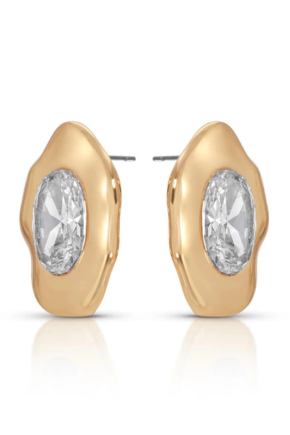 Molten Glow Crystal Studs - Clear