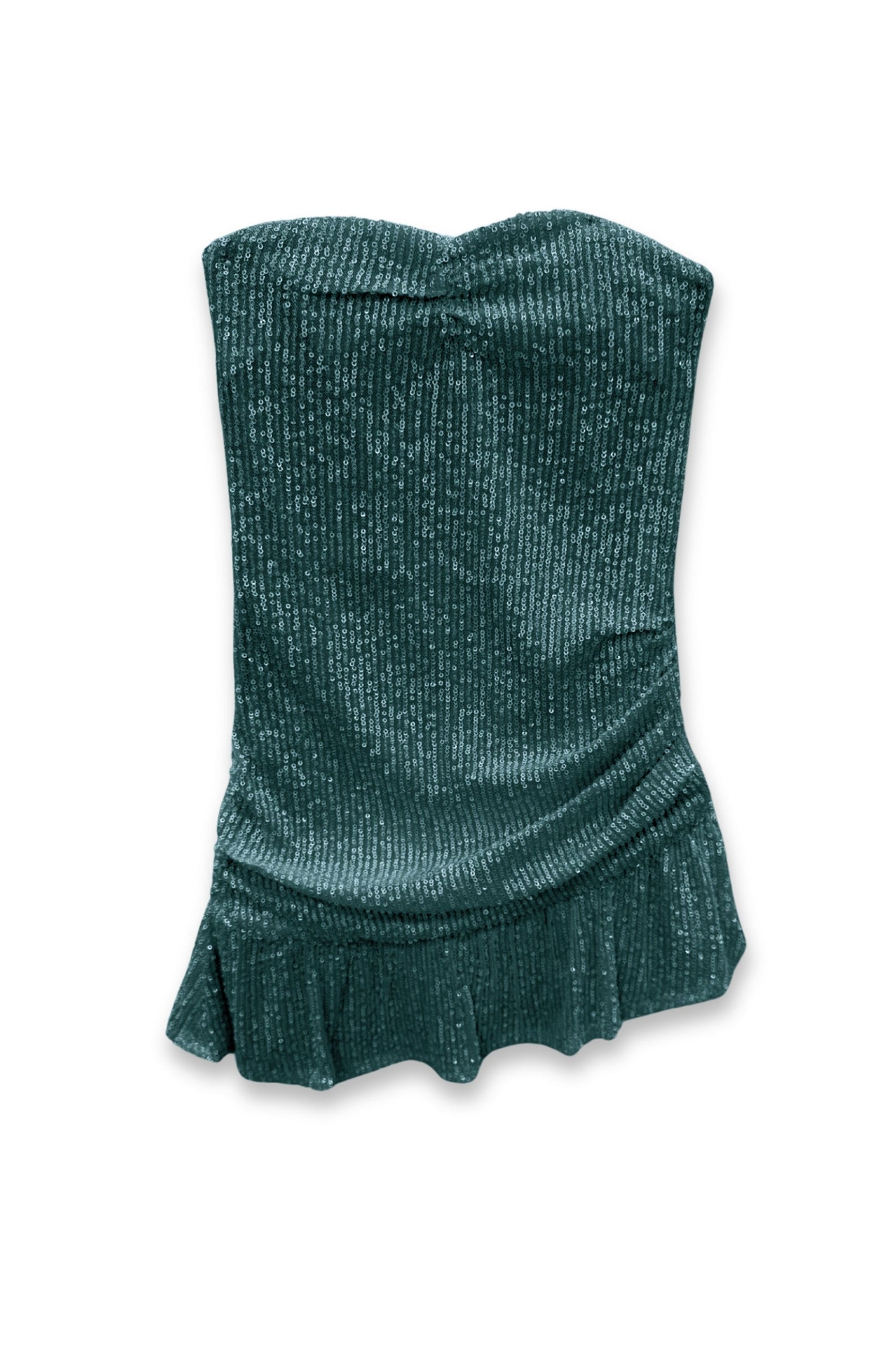 JUNIOR ESTELLE ASYMMETRICAL STRAPLESS SEQUIN DRESS