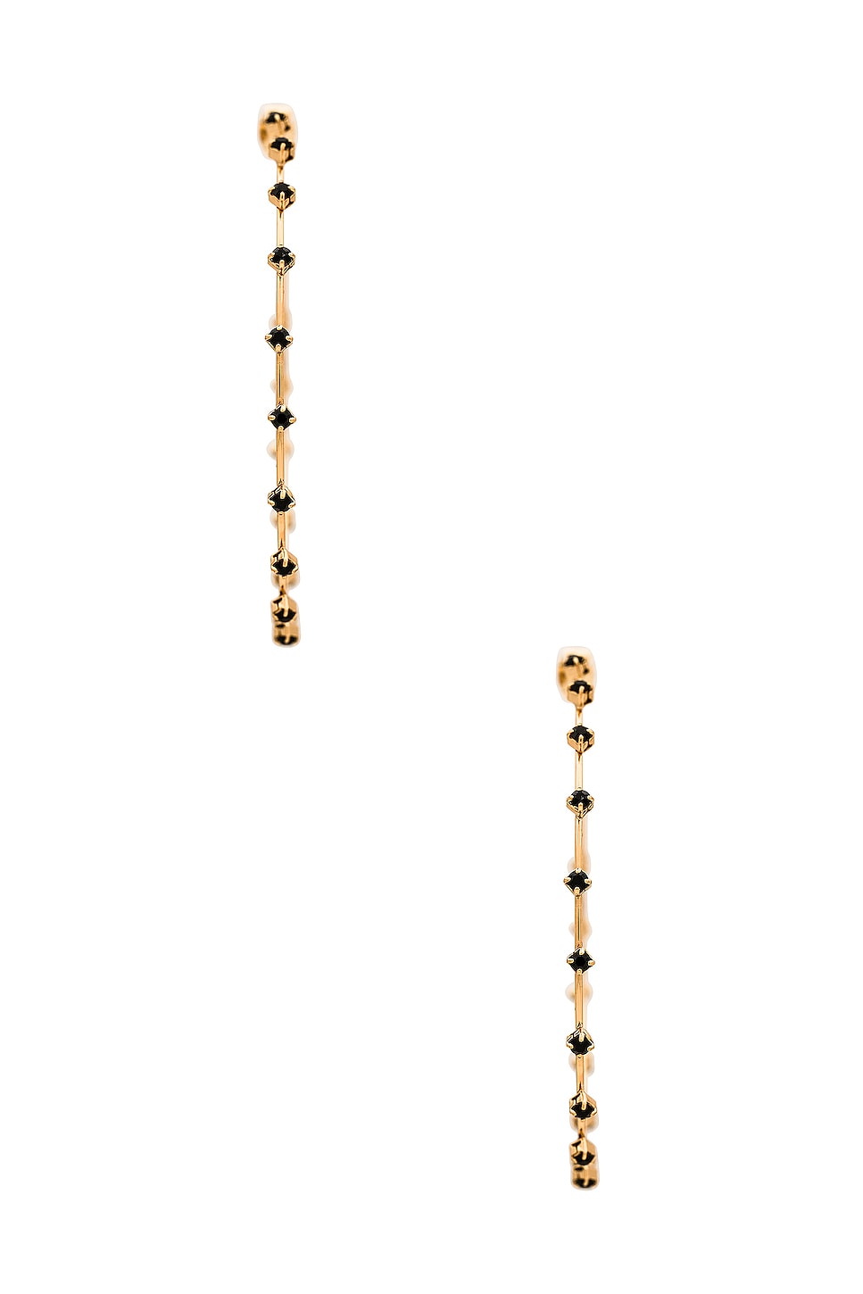 Rhinestone Hoop Earrings - Black