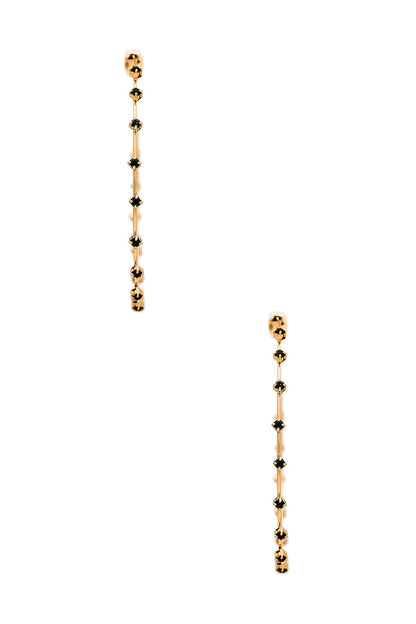 Rhinestone Hoop Earrings - Black