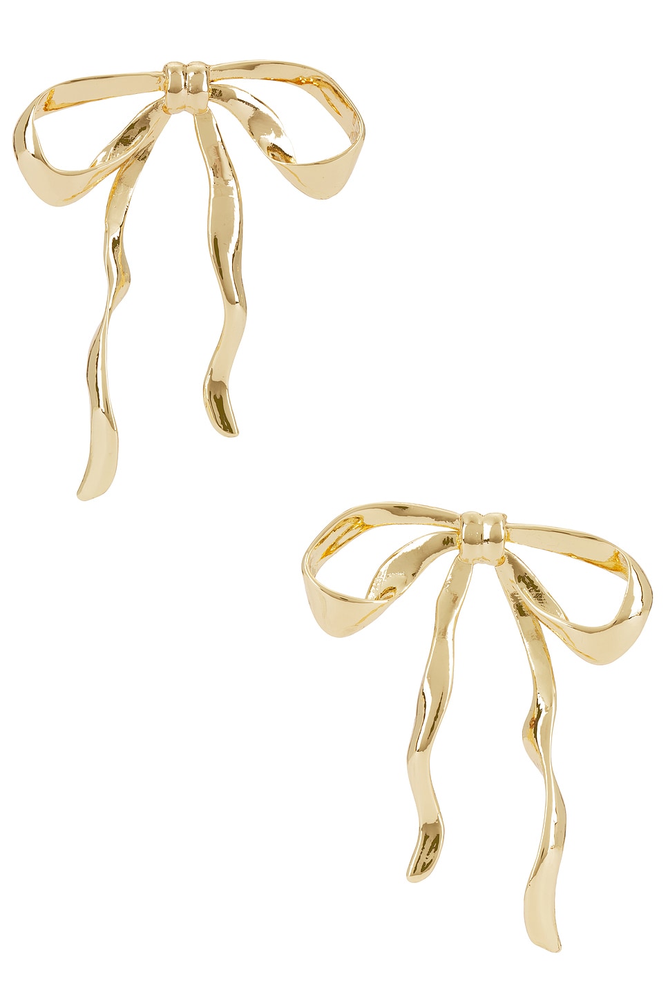 Organic Bow Earrings - 18k Gold Plated
