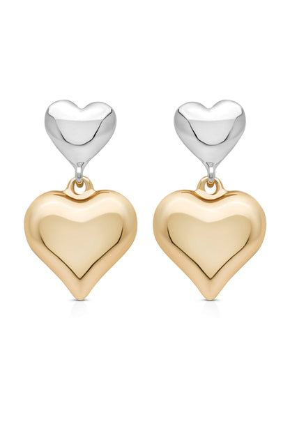 Mixed Metal Heart Earrings