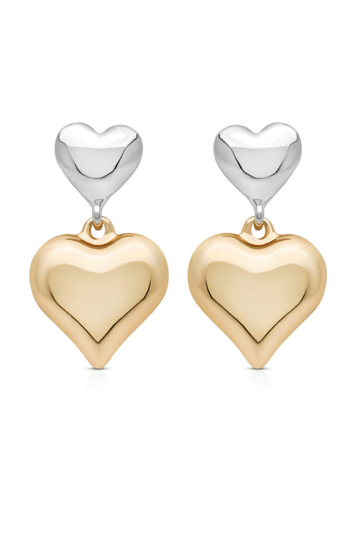 Mixed Metal Heart Earrings