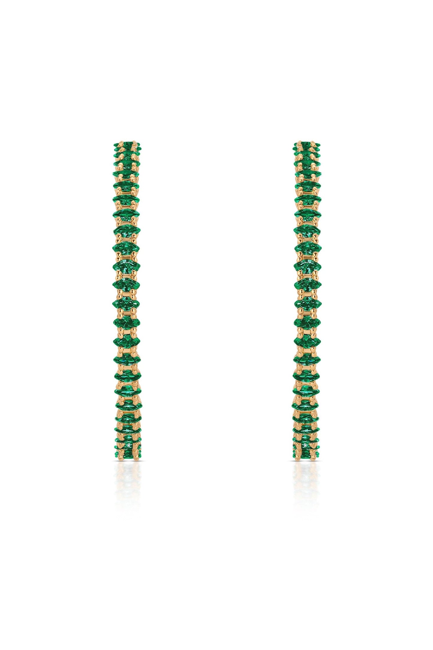Emerald Marquise Hoop Earrings