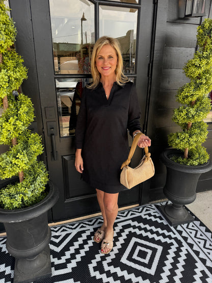 Mary Square Linsey Dress Black