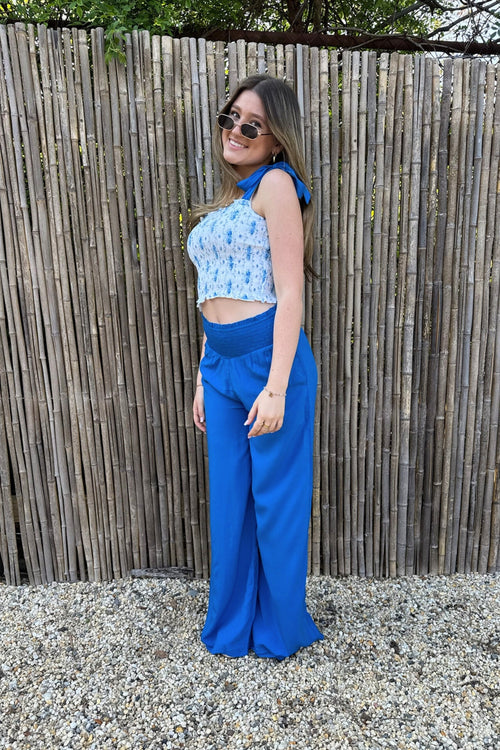 JUNIOR FLORA WIDE LEG PANT - FINAL SALE