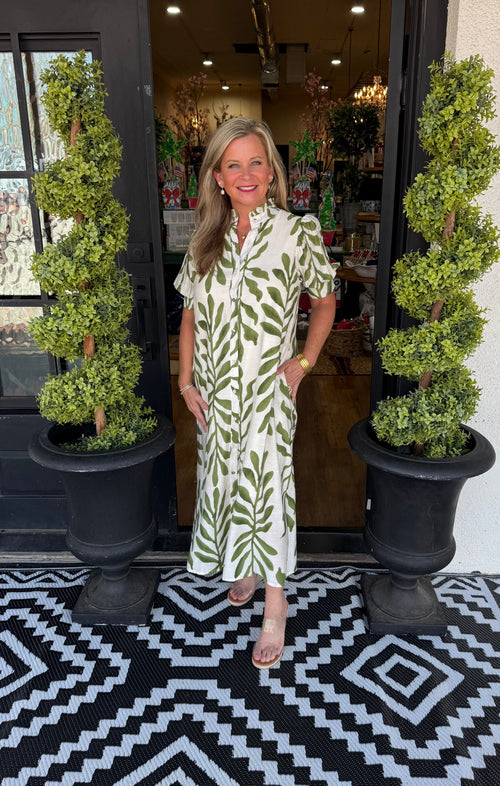 Elaine Dress - Olive Mix
