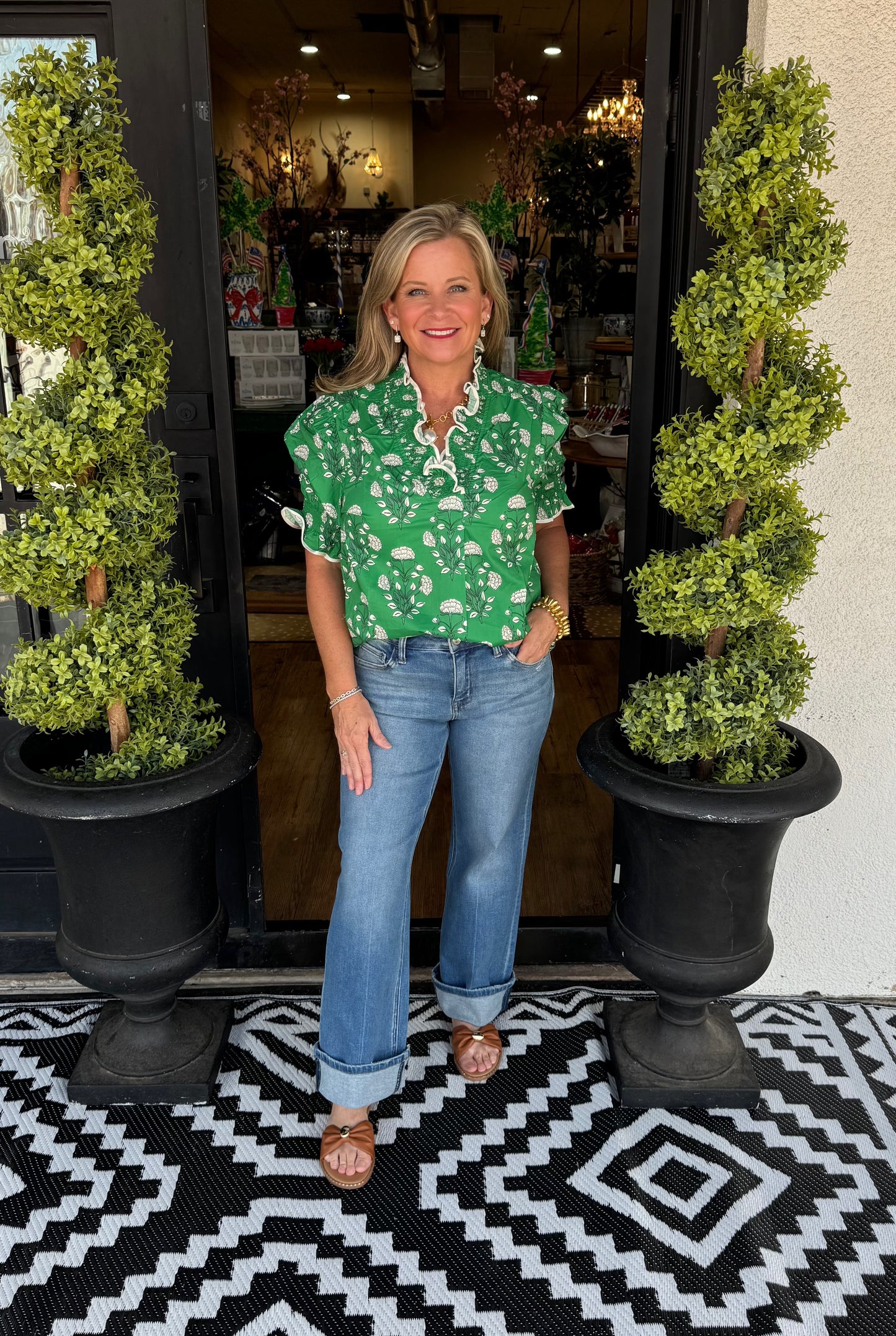 Ofelia Top - Green Mix