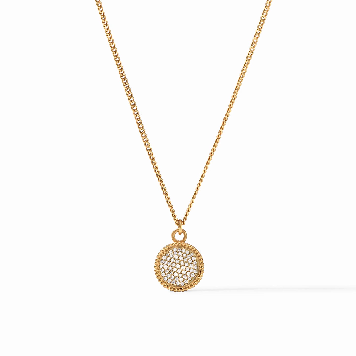 Fleur-de-Lis Solitaire Necklace Pave Cubic Zirconia