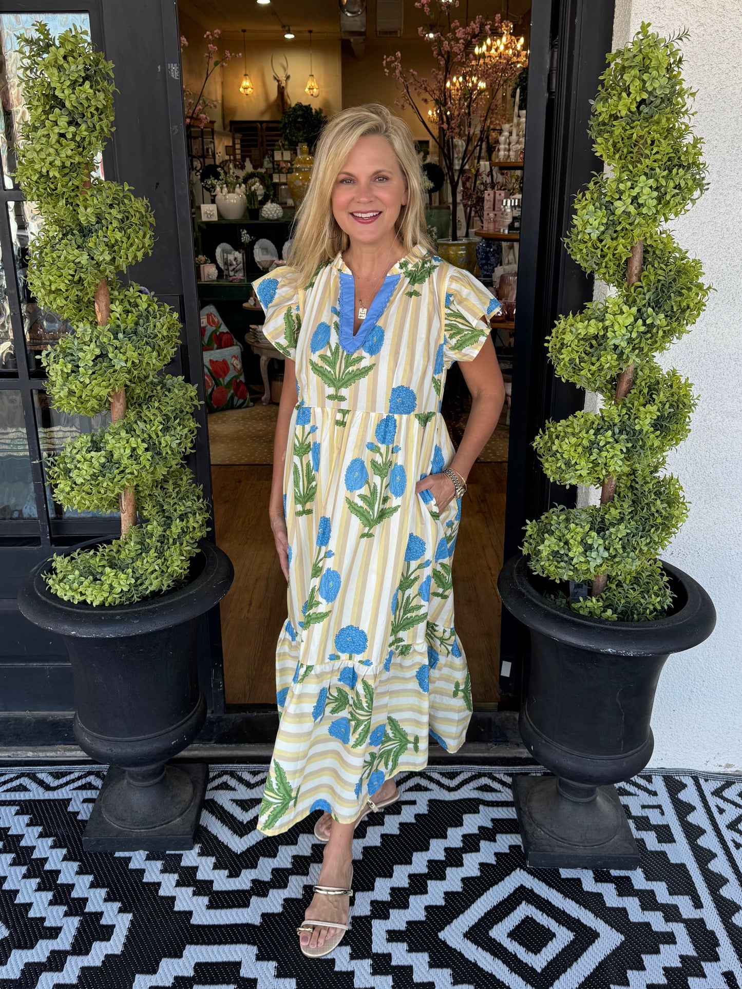 Talia Dress - Blue Mix