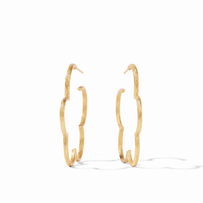 Gardenia Textured Hoop - Gold