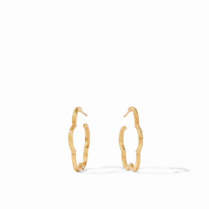 Gardenia Textured Hoop - Gold