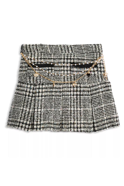 TWEEN HATTIE PLEATED SKIRT W/ CHAIN BELT