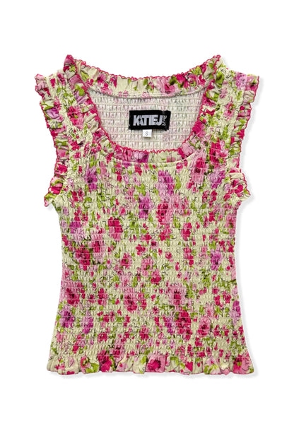 TWEEN HELENA PRINTED SMOCKED TANK TOP - FINAL SALE