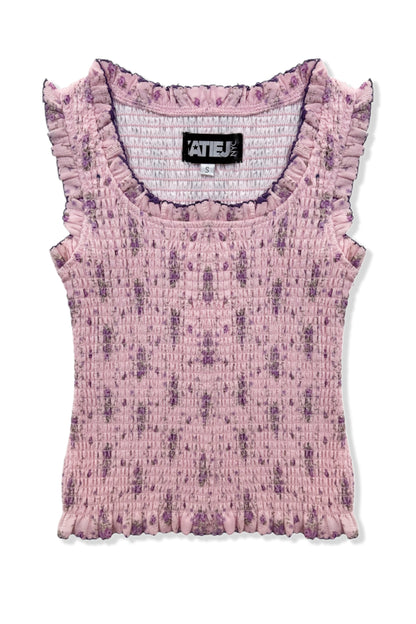 TWEEN HELENA PRINTED SMOCKED TANK TOP - FINAL SALE