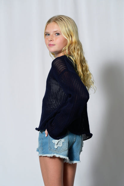 TWEEN OZZIE LIGHT GAUGE SWEATER TOP