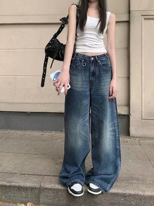 DressBetty - 2024 Korean Streetwear Y2K Gyaru Acubi Fashion Baggy Jeans