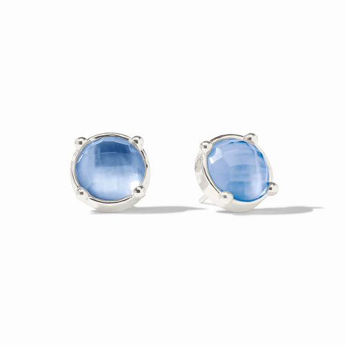 Honey Stud - Iridescent Chalcedony Blue
