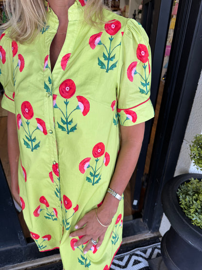 Reese Dress - Lime Green Mix