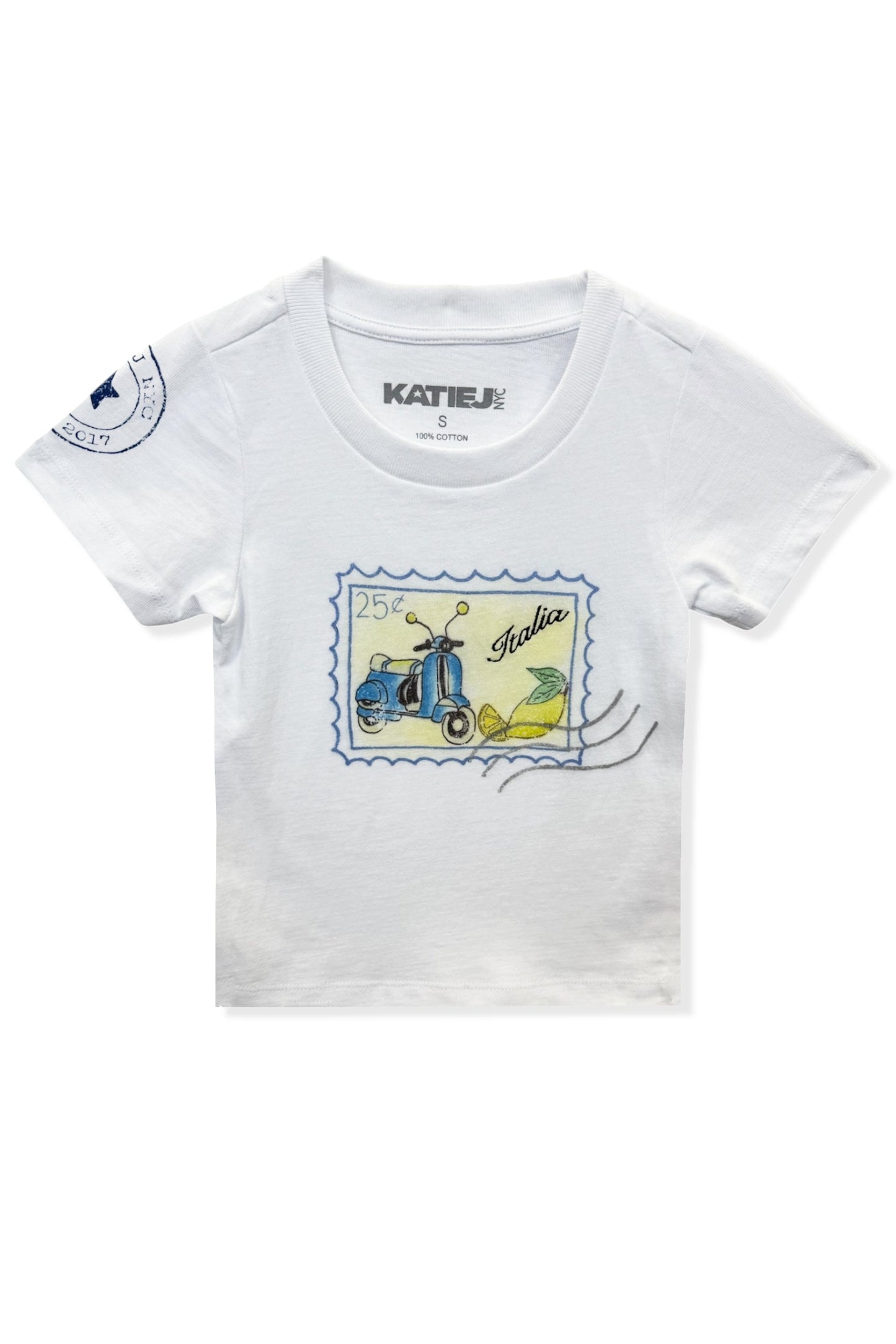 JUNIOR ITALY STAMP GRAPHIC TEE