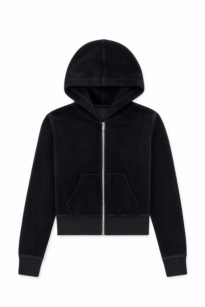 TWEEN JADE VELOUR ZIP HOODIE