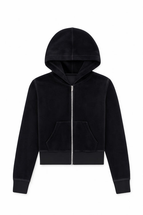 TWEEN JADE VELOUR ZIP HOODIE