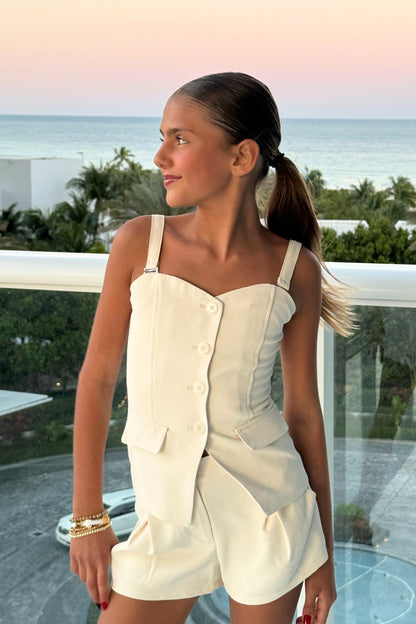 TWEEN JILLIAN SWEETHEART BUTTON FRONT TOP