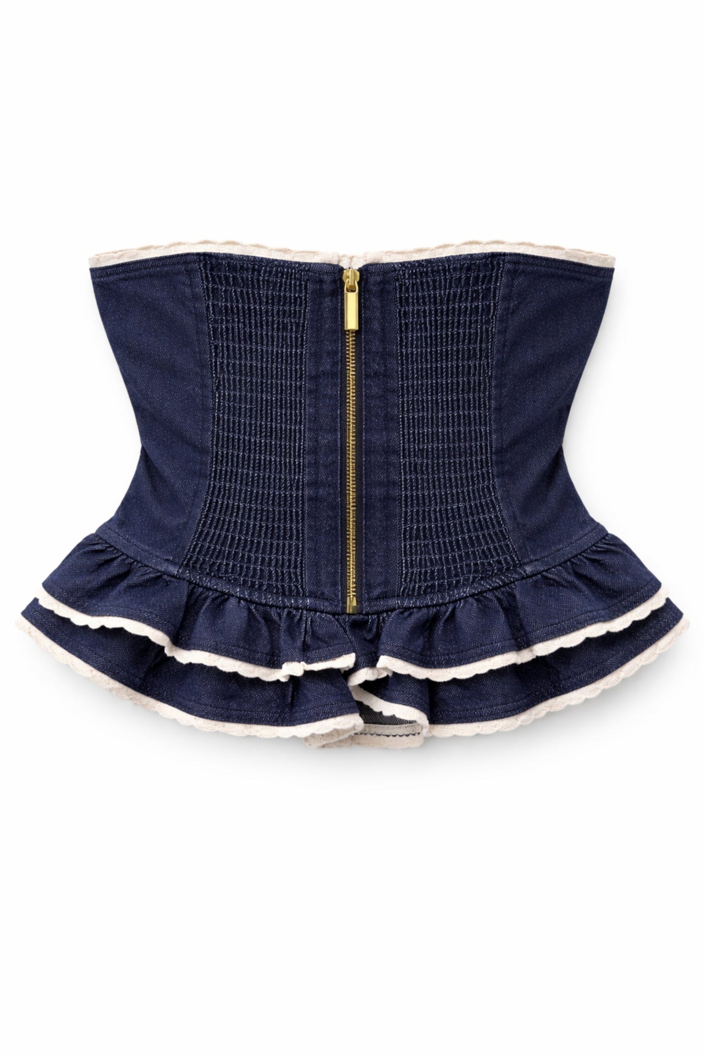 TWEEN KAUAI DENIM LACE TRIM BUSTIER