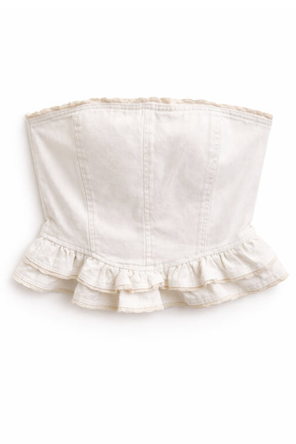 TWEEN KAUAI DENIM LACE TRIM BUSTIER
