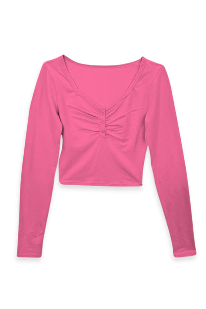 TWEEN KEELY LONG SLEEVE BABYDOLL TOP - FINAL SALE