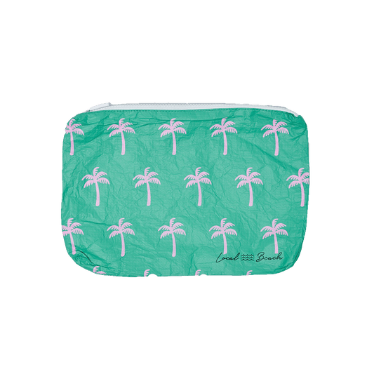 Green Neon Palms Water Resistant Tyvek Printed Pouch