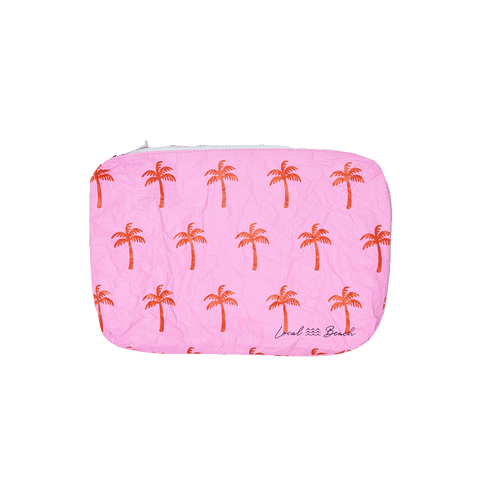 Pink Neon Palms Water Resistant Tyvek Printed Pouch