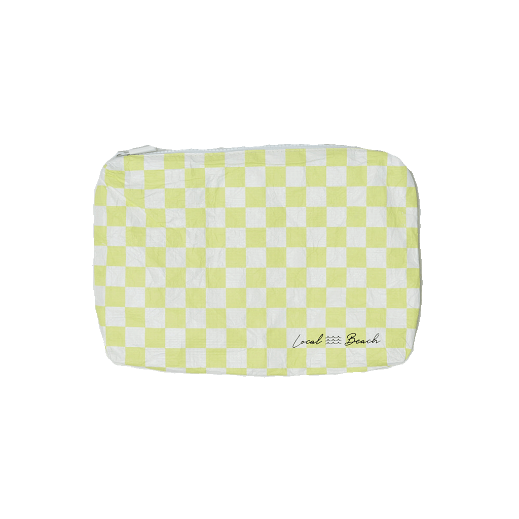 Yellow Checker Water Resistant Pouch