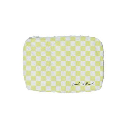 Yellow Checker Water Resistant Pouch