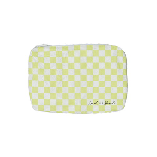 Yellow Checker Water Resistant Pouch