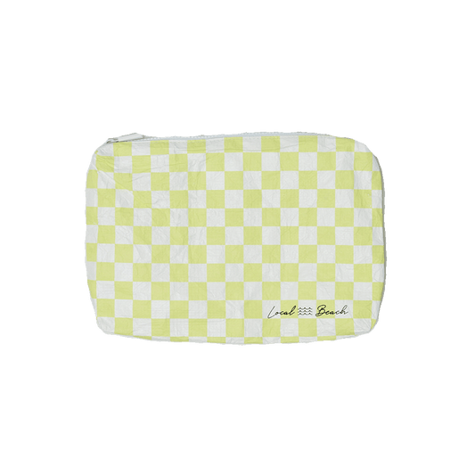 Yellow Checker Water Resistant Pouch