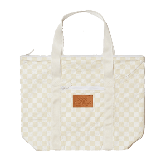 Sand Checker Tyvek Shoulder Tote
