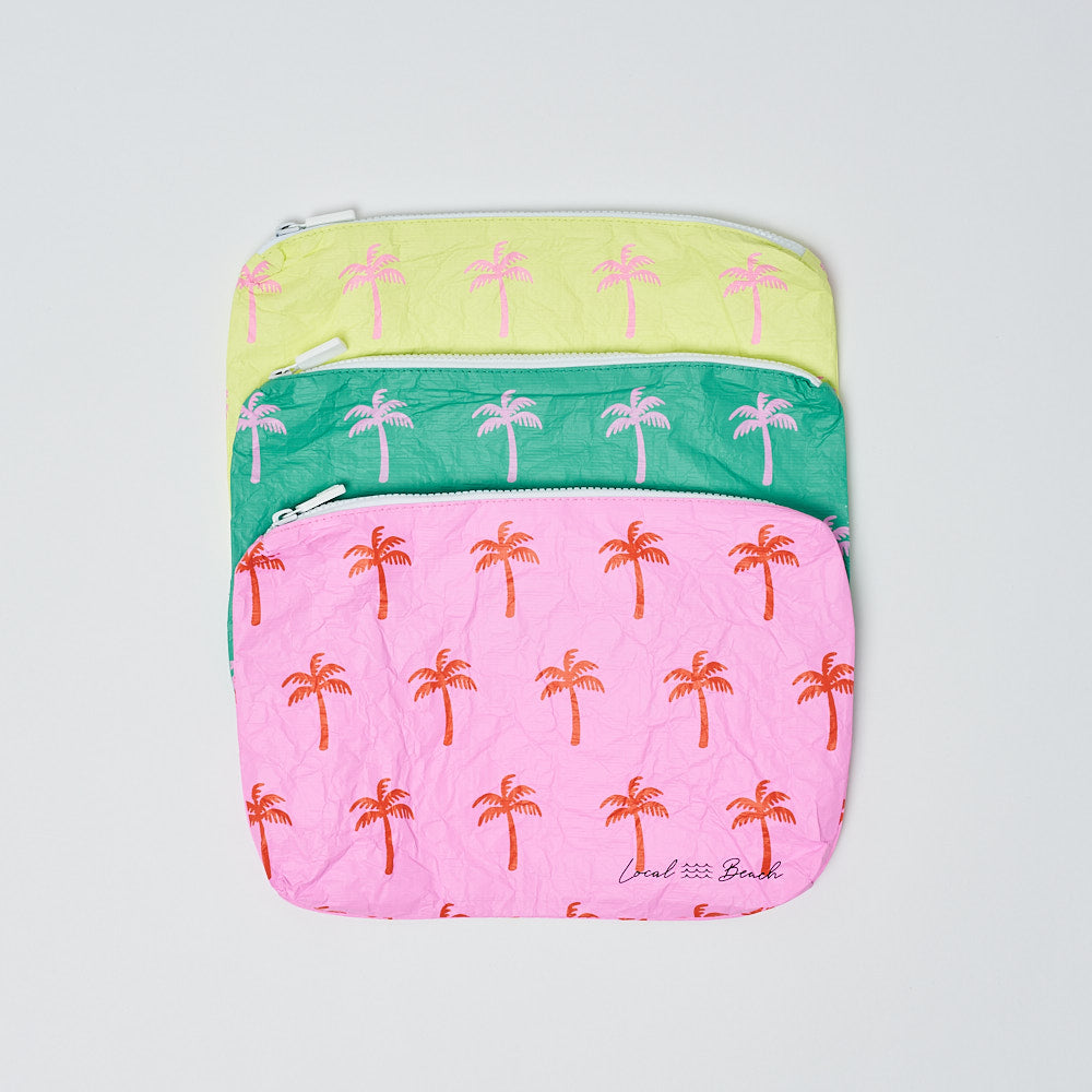 Yellow Neon Palms Water Resistant Tyvek Printed Pouch