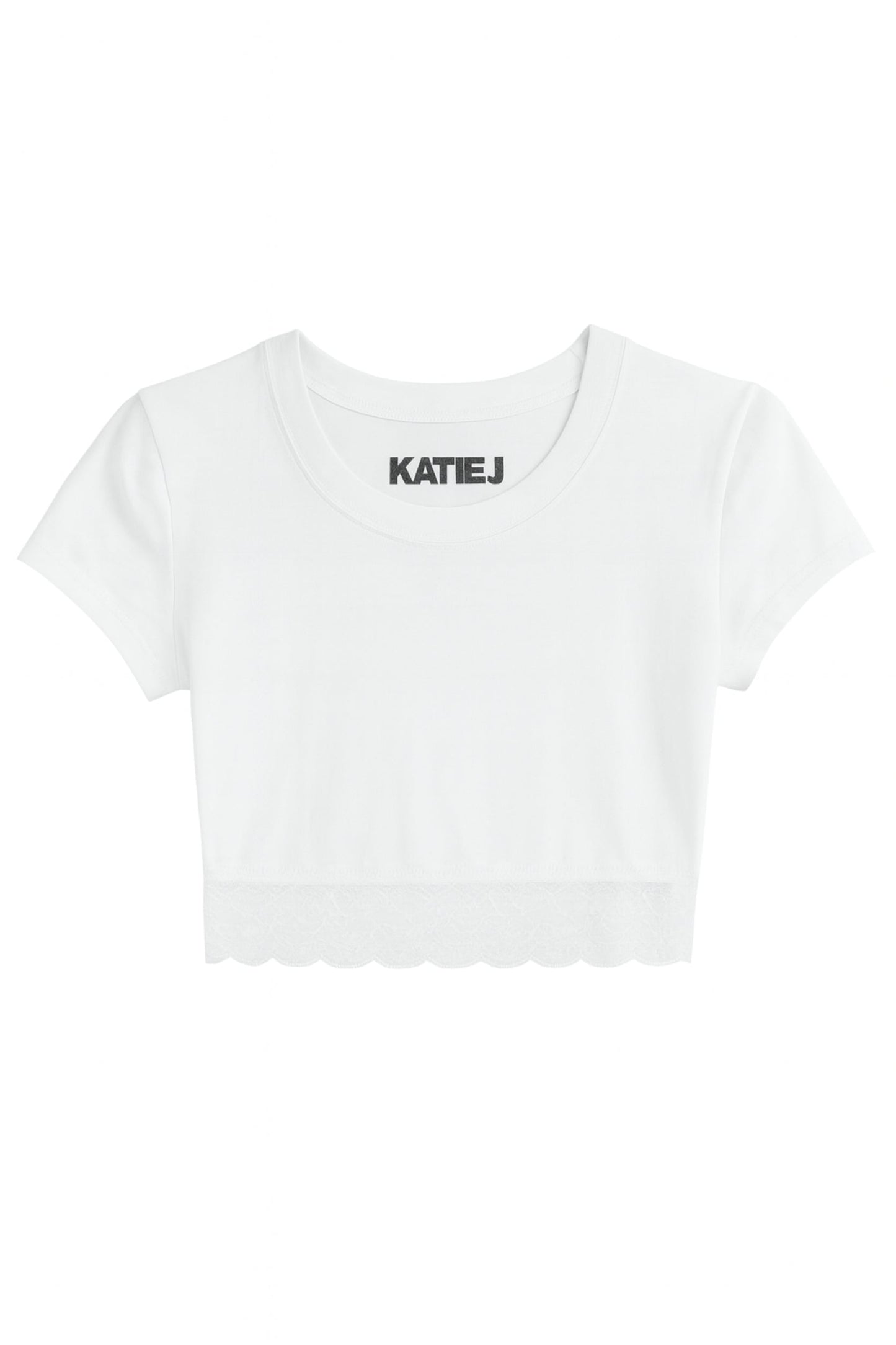 TWEEN LINDSAY CROPPED LACE TRIM TEE